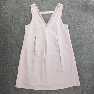 Bcbg Generation Women's XS Pink Pleated Front V Neck Sleeveless Dress Blush Pink